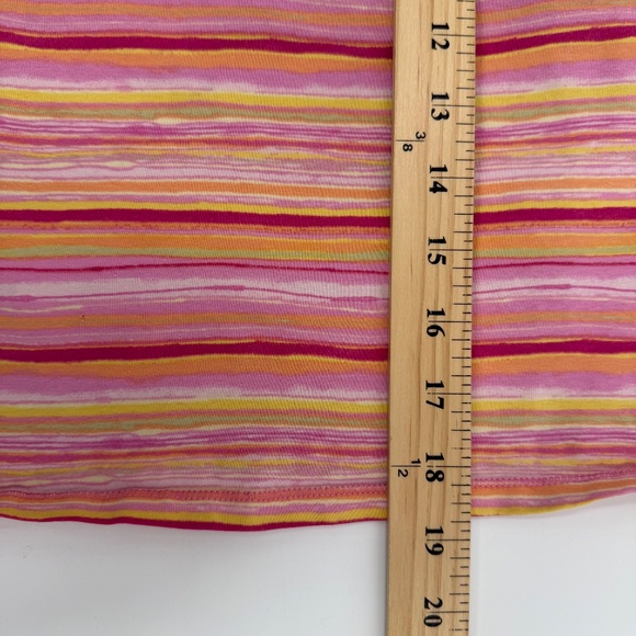 J Jill Top Women Medium Pink Shelf Bra Tank Sleeveless Striped ScoopNeck Stretch - Picture 9 of 10